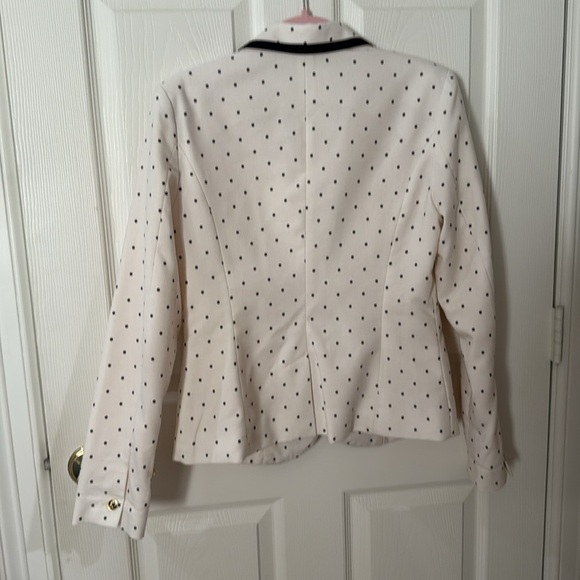 Merona White Blazer with Black Polka Dots size 6 - Picture 4 of 4